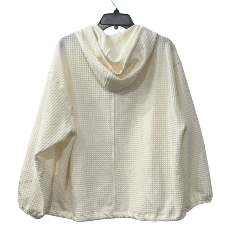 Max Studio Cream Textured Hoodie Size L - Picture 3 of 5